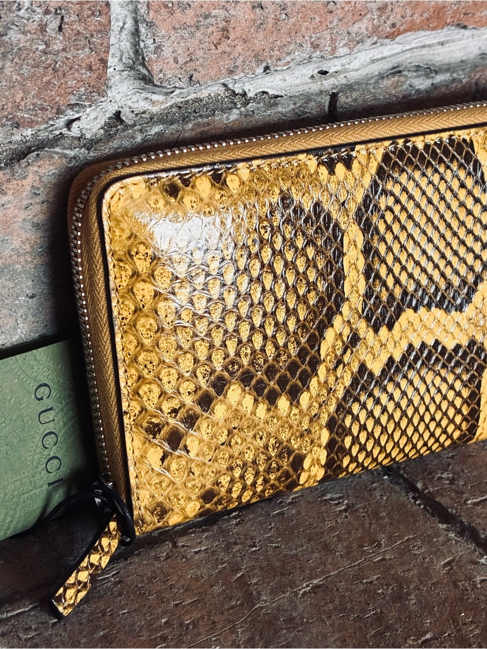 Gucci python zip around Continental wallet yellow exotic full inc ltd ed ECU - Picture 9 of 17